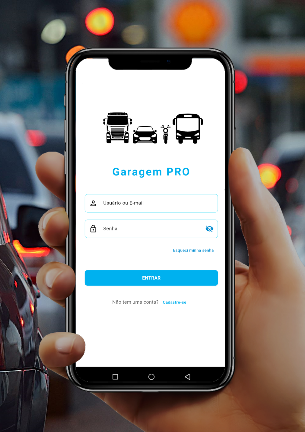 Tela principal do Garagem Pro